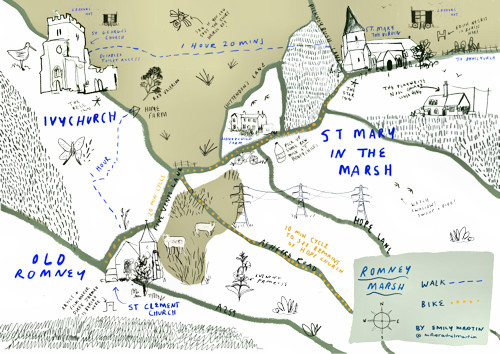 Walking trail across Romney Marsh